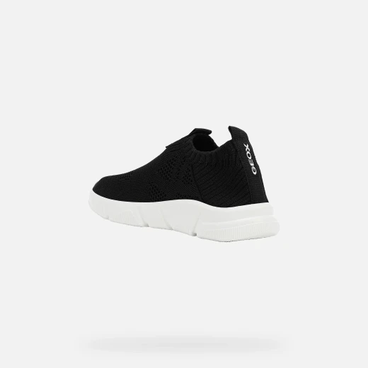 Geox Aril Boy Sneakers Black Junior's Lightweight Breathable Knit Design Comfortable 28 Size Perfect For Casual Outfits Easy On And Off - Brand name - Image 6