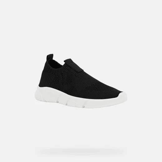 Geox Aril Boy Sneakers Black Junior's Lightweight Breathable Knit Fabric Casual Everyday Shoes Size 33 Comfortable Flexible Design Easy On Fast Delivery Exchangeable - Aril - Image 7