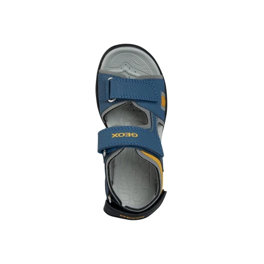 Geox Vaniett Boy's Sandals Blue 34: Comfortable Lycra and Leather Effect Summer Footwear for Active Boys. Easy to Wear, Relaxed Style for Summer Fun and Adventures. - Geox - Image 6
