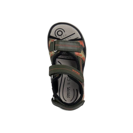 Geox Maratea Boy's Military Green Sandals Mesh Upper Adjustable Comfortable 32 Perfect for Summertime Outdoor Fun Stylish Design Easy Exchange Fast Delivery - Geox - Image 6