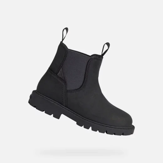 Geox Shaylax Boy's Ankle Boots in Black Leather, Size 30, Breathable and Stylish Chelsea Boot Design for Everyday Wear, Featuring Durable Lug Sole and Easy Exchange Options - Geox - Image 2