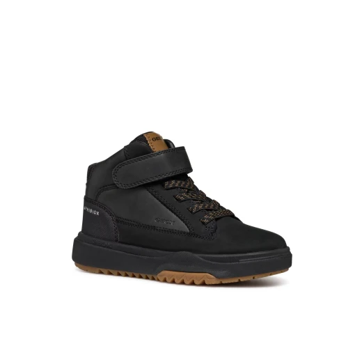 Geox Bunshee ABX Boy's Ankle Boots Waterproof Black 33 Warm and Durable Boots for Bad Weather Waxed Leather Effect and Nubuck Upper Lightweight Flexible Sole - Bunshee - Image 3