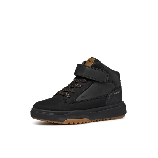 Geox Bunshee ABX Boy's Waterproof Ankle Boots Black Waxed Leather Nubuck 28 Casual Winter Footwear - Geox - Image 4