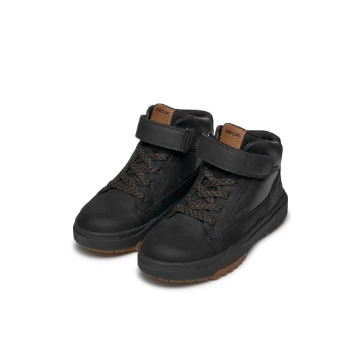 Geox Bunshee ABX Boy's Waterproof Ankle Boots Black Waxed Leather Nubuck 28 Casual Winter Footwear - Geox - Image 7
