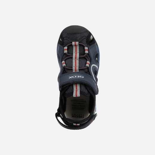 Borealis Boy's Navy 35 Sandals Water Friendly Comfortable Mesh & Waxed Leather Effect Design for Summertime Play Closed Toe Outdoor Protection Easy On/Off - Image 4