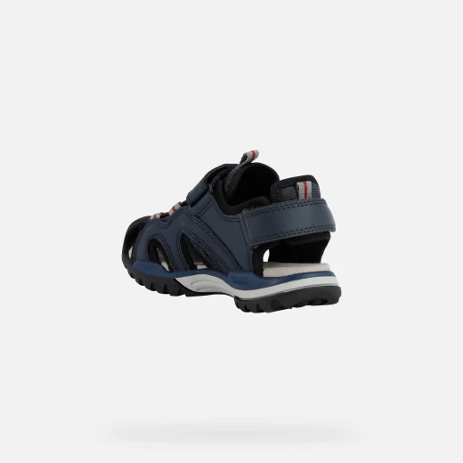Borealis Boy's Navy 35 Sandals Water Friendly Comfortable Mesh & Waxed Leather Effect Design for Summertime Play Closed Toe Outdoor Protection Easy On/Off - Image 6