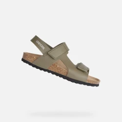 Geox Ghita Boy Sandals Olive Green Lightweight Breathable Leather Effect Design Size 35 Perfect for Casual Outfits and Summer Adventures Fast Delivery Easy Exchange