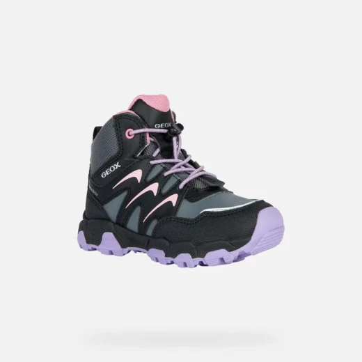 Geox Magnetar ABX Girl's Junior Mid-Cut Sneakers Black Waterproof 33 Hiking Style Design Comfortable Protective Outdoor Cold Weather Shoes Fast Delivery Easy Exchange 1 Pair - Magnetar - Image 3