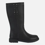 Geox Eclair Girl Ankle Boots Black 37, Breathable Design with Tumbled Leather Effect, Vintage Rock Style for Everyday Wear, Fast Delivery and Easy Exchange - Geox