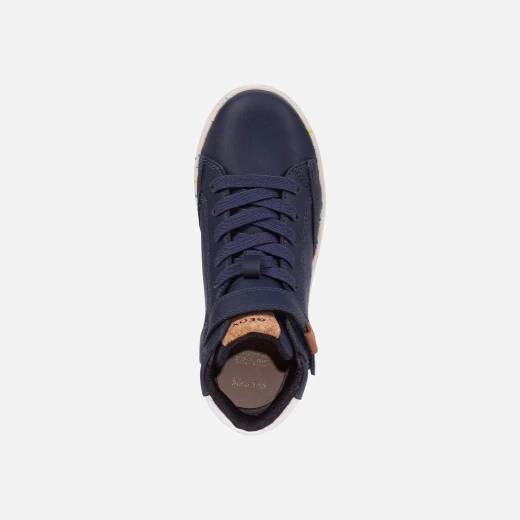 Geox Kethe Boy Navy Junior Sneakers Sustainable Recycled Leather Mid-Cut Breathable Design Comfortable for School Leisure Time Uniform Outfits Size 35 Fast Delivery Easy Exchange - Kethe boy - Image 5