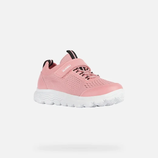 Geox Spherica Girl Junior's Mid Cut Sneakers Pink Knitted Fabric Leather Effect Upper 36 Ultra Cushioning Design Breathable Stylish Casual Shoes J26GYB.06KBC.C7G9B - Image 3