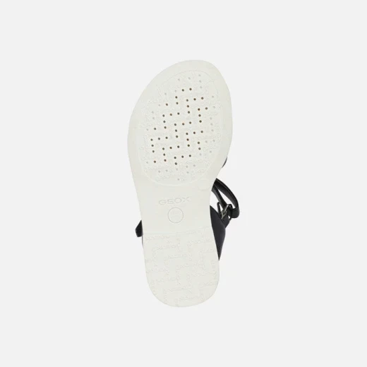 Geox Karly Girl's T Bar Sandals Navy Pearlescent Leather Effect 32 with Glitter Bow Detail Comfortable and Breathable Perfect for Casual and Special Occasions - Geox - Image 6