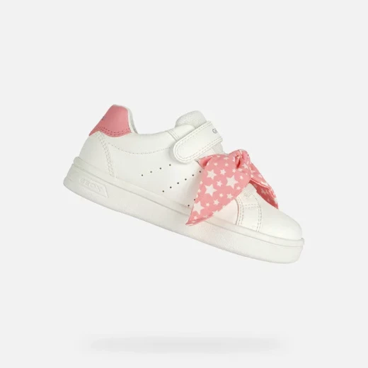 DJROCK Girl's White Sneakers with Star Bows, Breathable Low Cut, Size 36 - Djrock - Image 2