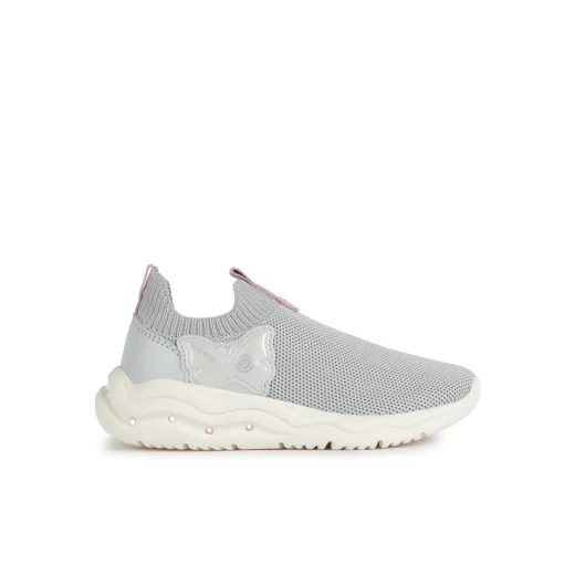 Geox Phyper Girl Silver Sneakers Size 34 Lightweight Breathable Slip On with Knitted Fabric and Leather Effect Upper Chunky Outsole with Lights Active Modern Design for Girls Geox Phyper Girl Silver Sneakers Size 34 Lightweight Breathable Slip On with Knitted Fabric and Leather Effect Upper Chunky Outsole with Lights Active Modern Design for Girls