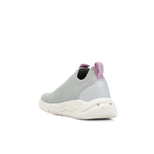 Geox Phyper Girl Slip On Sneaker Silver 35, Lightweight Breathable Knitted Fabric with Leather Effect Upper and Chunky Outsole with Lights, Easy Exchange, Fast Delivery - Geox - Image 5