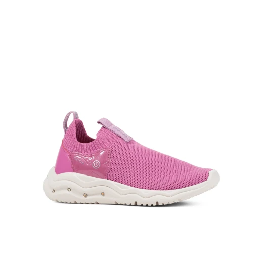 Geox Phyper Girl Fuchsia Slip On Sneakers for Girls 35 with Knitted Fabric and Leather Effect Upper, Chunky Outsole with Lights, Lightweight and Breathable Design, Easy to Slip On - Geox - Image 2