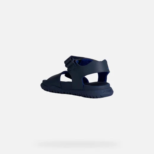 Geox Fusbetto Boy Junior Navy Sandals Water Resistant Open Toe Buckle Ankle Strap Quick Drying Leather Effect 28. Lightweight Breathable Design for Adventurous Jaunts - Geox - Image 4