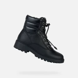 Geox Casey ABX Girl's Waterproof Ankle Boots in Black, Size 29: Stylish and Comfortable Lace Up Boots for Girls with a Modern Design and Wet Weather Protection