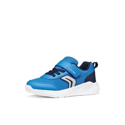 Geox Sprintye Boy's Sneakers Blue Size 34 Lightweight Breathable Athletic Shoes for Boys Mesh and Leather-Effect Upper Cushioned Flexible Design for Sports and Leisure Activities - Image 4