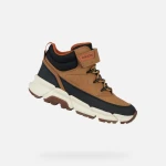 جيوكس فليكسيبر بلس إيه بي إكس بوي حذاء كاحل ولادي أصفر داكن 29 تصميم رياضي خارجي نسيج مسامي جلد مشمع نايلون نعل خارجي فائق الإمساك مريح توصيل سريع