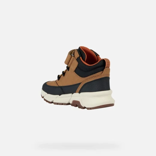 جيوكس فليكسيبر بلس إيه بي إكس بوي حذاء كاحل ولادي أصفر داكن 29 تصميم رياضي خارجي نسيج مسامي جلد مشمع نايلون نعل خارجي فائق الإمساك مريح توصيل سريع - Image 4