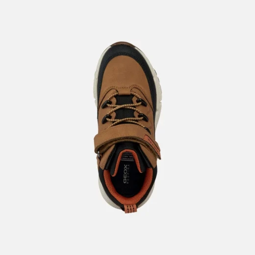 حذاء كاحل Geox Flexyper Plus ABX Boy لون أصفر داكن مقاس 30 تصميم رياضي خارجي نعل فائق القبضة من الجلد المشمع والقماش المسامي - Image 5
