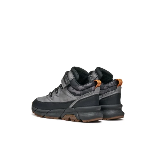 Geox Flexyper Plus Boy's Waterproof Ankle Boots Grey Size 33 for Boys Casual Sporty Design Waxed Leather Effect and Printed Nylon Protection for Rain and Daily Activities - Geox - Image 8