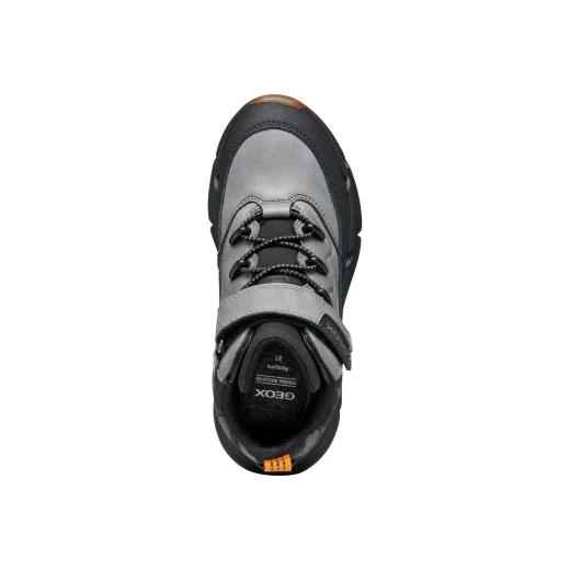 Geox Flexyper Plus Boy's Waterproof Ankle Boots Grey Size 33 for Boys Casual Sporty Design Waxed Leather Effect and Printed Nylon Protection for Rain and Daily Activities - Geox - Image 9