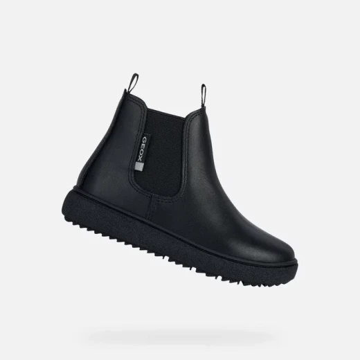 Geox Theleven Boy Ankle Boots Black Leather 32 Comfortable Breathable Chelsea Boot Design for Boys with Elasticated Side Panel and Easy Foot Entry Stylish City Footwear - Theleven boy - Image 2