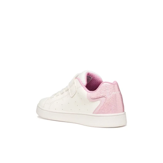 Geox Eclyper Girl Sneakers White Shiny Leather Effect Glamorous Design Girls' Footwear Size 33 Comfortable Stylish Casual Wear Suitable for Everyday Activities - Geox - Image 6