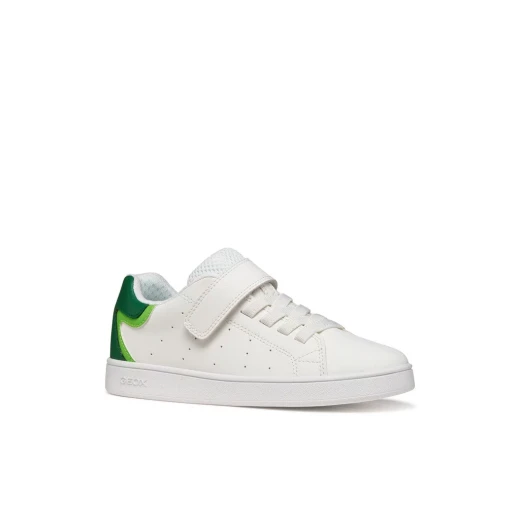 حذاء رياضي منخفض الساق للأولاد من جيوكس إكليبر بوي أبيض بتصميم رياضي من الجلد الصناعي مقاس 28 أحذية مريحة للاستخدام اليومي سهلة التنسيق أحذية أنيقة للأطفال النشطين - جيوكس - Image 3