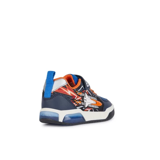 Geox Inek Boy's Sneakers Navy Blue 35 Featuring Breathable Fabric and Leather Effect Design with Outsole Lights for Active Boys. Comfortable Low Cut Style for Sportswear - Geox - Image 5