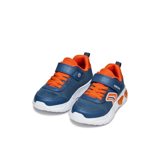 Geox Assister Boy Sneakers Breathable Mesh & Leather Effect 33 Avio - Geox - Image 7
