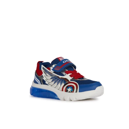 Geox Ciberdron Boy's Sneakers Blue Size 37 Featuring Avengers Theme with Light-Up Outsole and 3D Detailing Perfect for Active Kids Sporty Breathable Design - Geox - Image 3