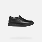 Nashik Boy Black Espadrilles for Boys Soft Nappa Leather Slip On Shoes Minimalist Design School Uniform Compatible Size 38 Comfortable and Practical Footwear - Geox