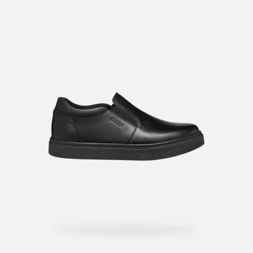 Nashik Boy Black Espadrilles for Boys Soft Nappa Leather Slip On Shoes Minimalist Design School Uniform Compatible Size 38 Comfortable and Practical Footwear