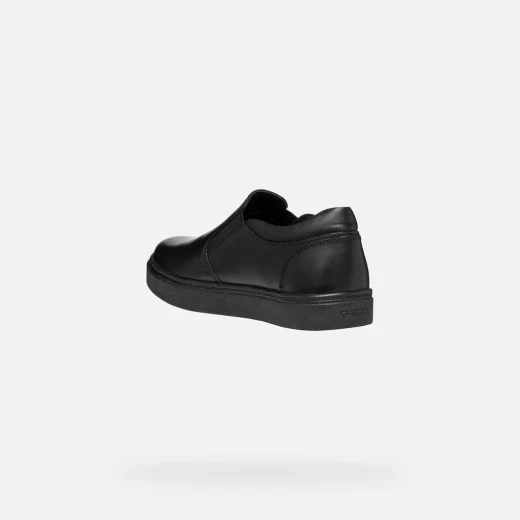 Nashik Boy Black Espadrilles for Boys Soft Nappa Leather Slip On Shoes Minimalist Design School Uniform Compatible Size 38 Comfortable and Practical Footwear - Geox - Image 5