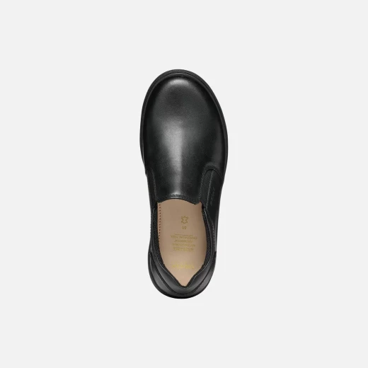 Nashik Boy Black Espadrilles for Boys Soft Nappa Leather Slip On Shoes Minimalist Design School Uniform Compatible Size 38 Comfortable and Practical Footwear - Geox - Image 6