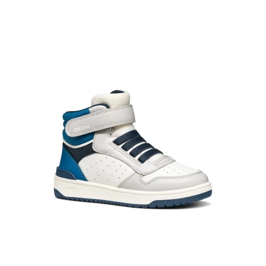 Geox Washiba Boy Mid Cut Sneakers White Leather Effect 37 Boys' Athletic Shoes Comfortable Sporty Design Breathable Elastane Construction J46LQB.05415.C1236 - Washiba boy - Image 3