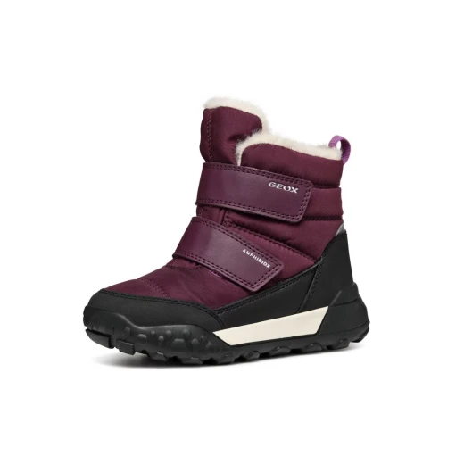 Geox Trekkyup ABX Girl's Ankle Boot Burgundy Waterproof Hiking Style Boot for Girls Size 28 Durable Nylon Leather Effect Upper Flexible Grippy Sole Fast Delivery - Trekkyup - Image 3