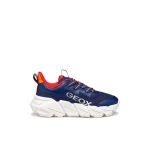 حذاء رياضي Geox Flexyper Fast Boy Navy بشبكة منخفضة القطع، نعل تنفسي، مقاس 30، تصميم عصري للأولاد، حماية TPU متينة للأطفال النشطين - جيوكس