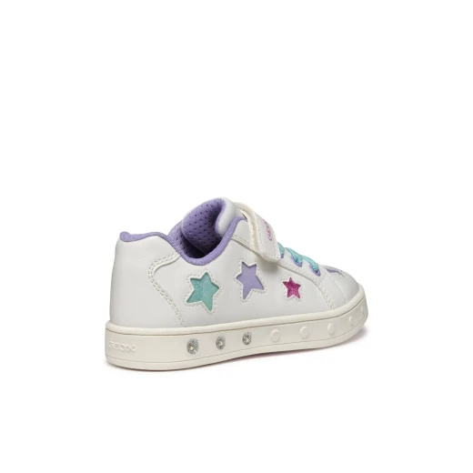 Skylin Girl's Casual Breathable Sneakers White 35 with Lights - Geox - Image 11