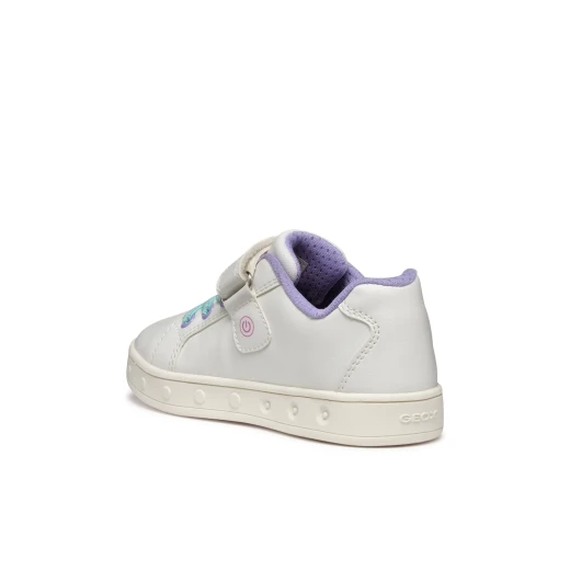 Skylin Girl's Casual Breathable Sneakers White 35 with Lights - Geox - Image 12