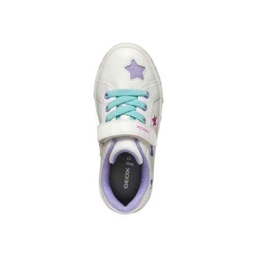 Skylin Girl's Casual Breathable Sneakers White 35 with Lights - Geox - Image 6