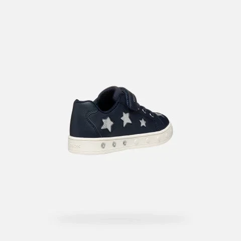 Skylin Girl's Casual Breathable Sneakers Navy 28 with Lights - Image 5