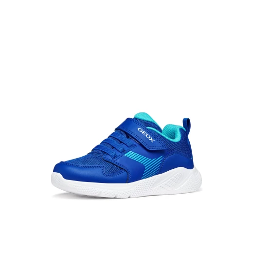 Sprintye Boy's Royal Blue Sneakers with Breathable Mesh and Leather Effect Design, Running Shoe Style, Perfect for School and Play, Size 34 - Geox - Image 4