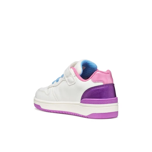 Geox Washiba Girl Sneaker White Leather Effect Pearlescent Nubuck Effect Casual Sporty Design Comfortable Support Day Wear Size 37 for Girls - Geox - Image 6