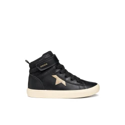 Gisli Girl's Sneakers Black Shiny Fabric Leather Effect Casual Sporty Design For Girls, Ideal For School, Leisure And Everyday Wear. Available In Size 28