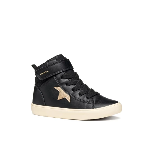 Geox GISLI Girl's Sneakers Black Shiny Fabric Leather Effect Casual Sporty Style 30 Perfect for School Leisure & Everyday Activities J564NC.054AS.C9BB5 - Gisli - Image 3