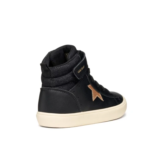 Geox GISLI Girl's Sneakers Black Shiny Fabric Leather Effect Casual Sporty Style 30 Perfect for School Leisure & Everyday Activities J564NC.054AS.C9BB5 - Gisli - Image 6